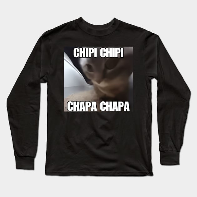 CHIPI CHIPI CHAPA CHAPA Cat Meme Long Sleeve T-Shirt by ColaMelon